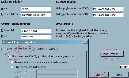 Outlook Hesap Olu�turma 4.Ad�m